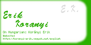 erik koranyi business card